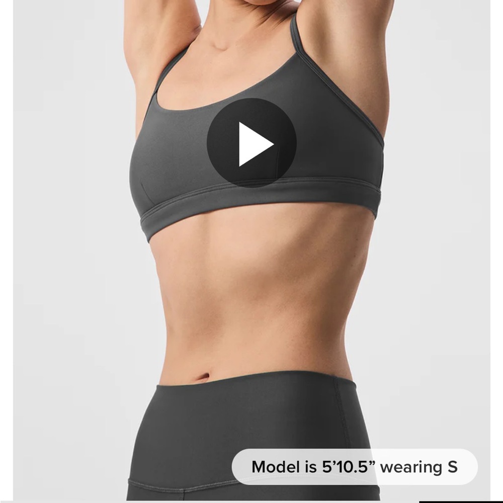 ALO Airlift Intrigue Bra in Anthracite Size S